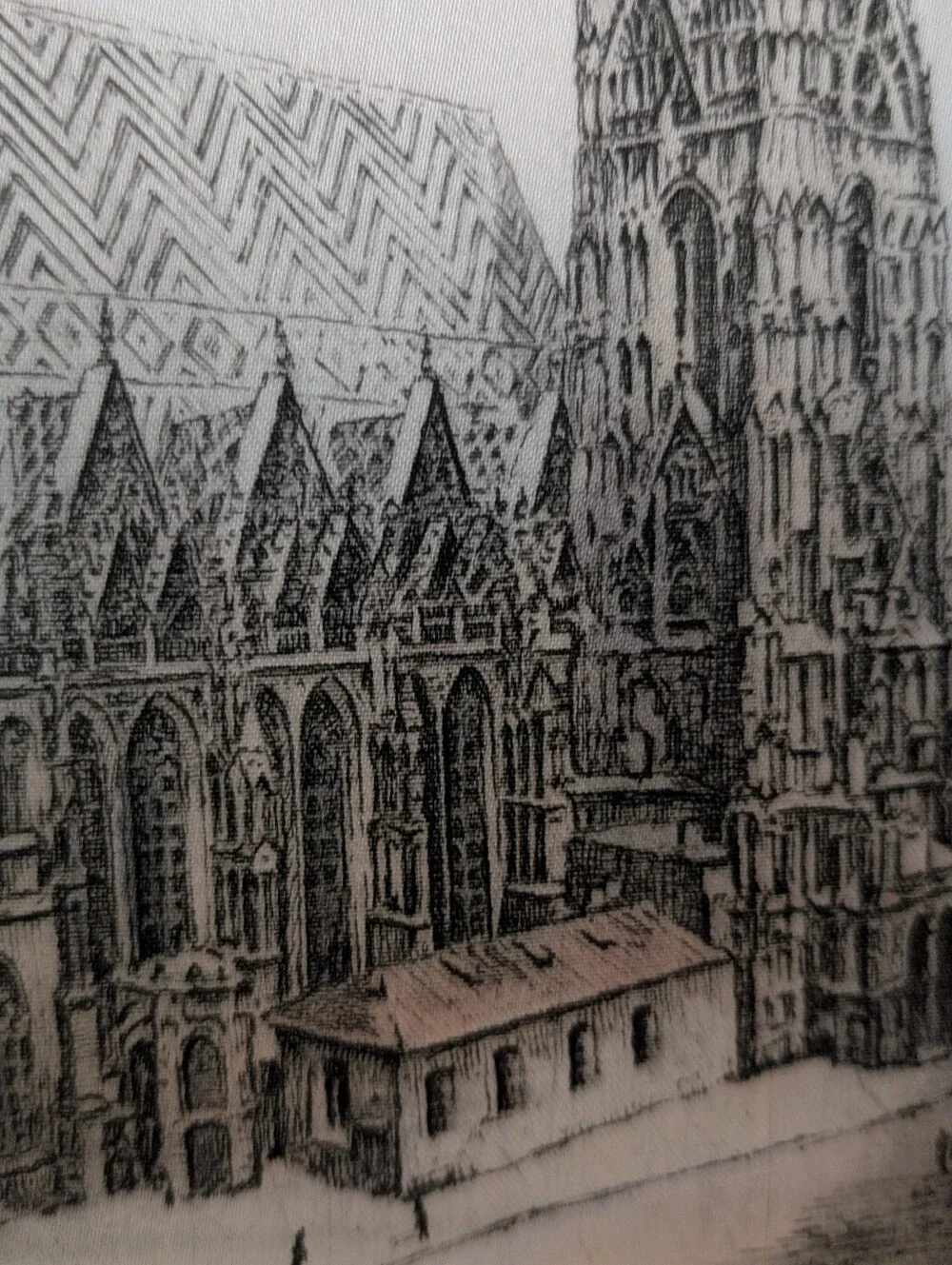 Hans Leisch, Signed Silk Etching of St. Stephen's Cathedral